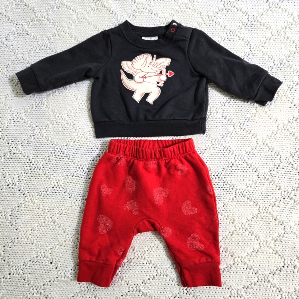 Cat & Jack Red Valentine Dinosaur Set